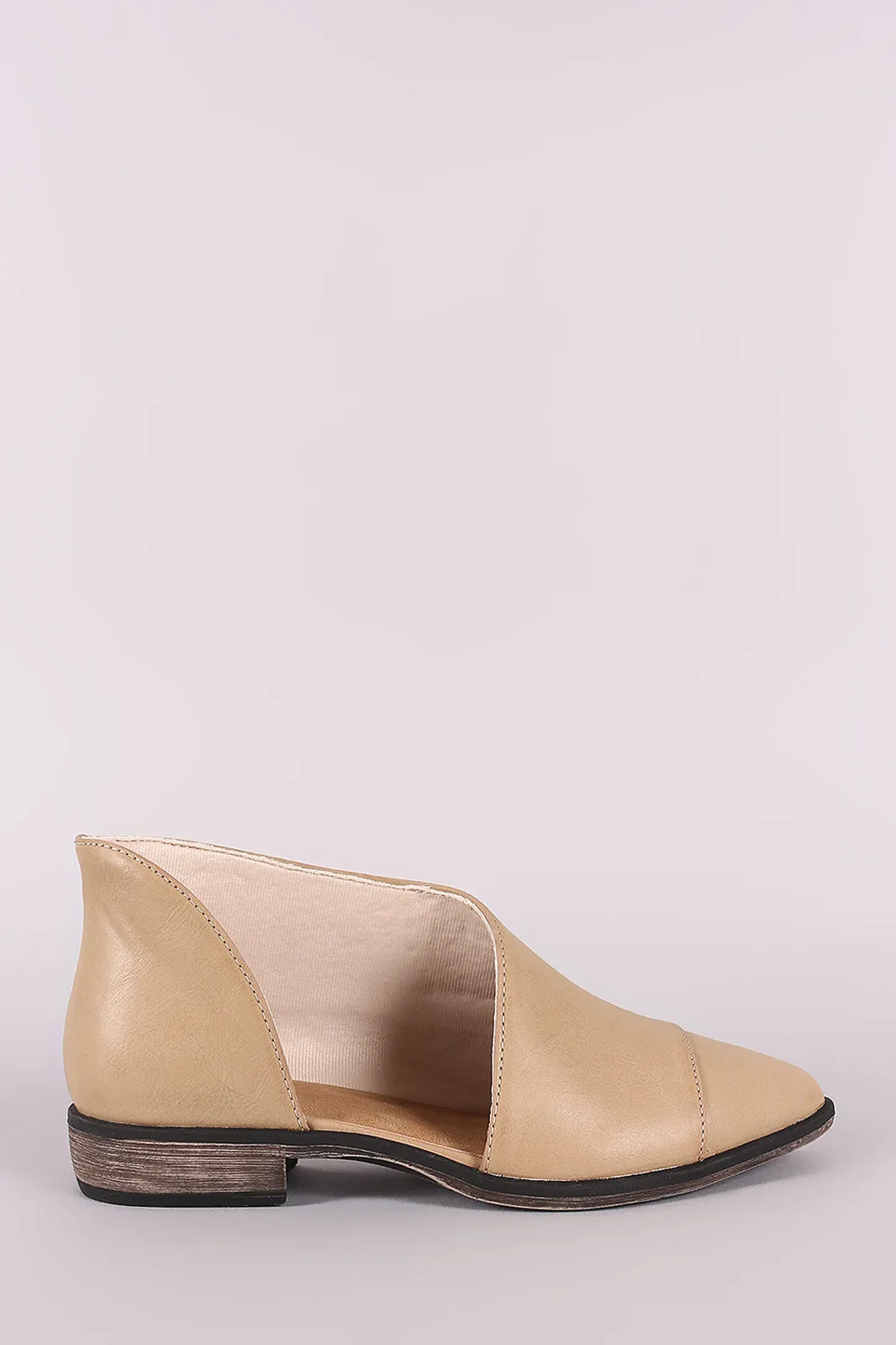 Bamboo Almond Toe Oxford Flat