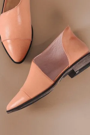 Bamboo Almond Toe Oxford Flat