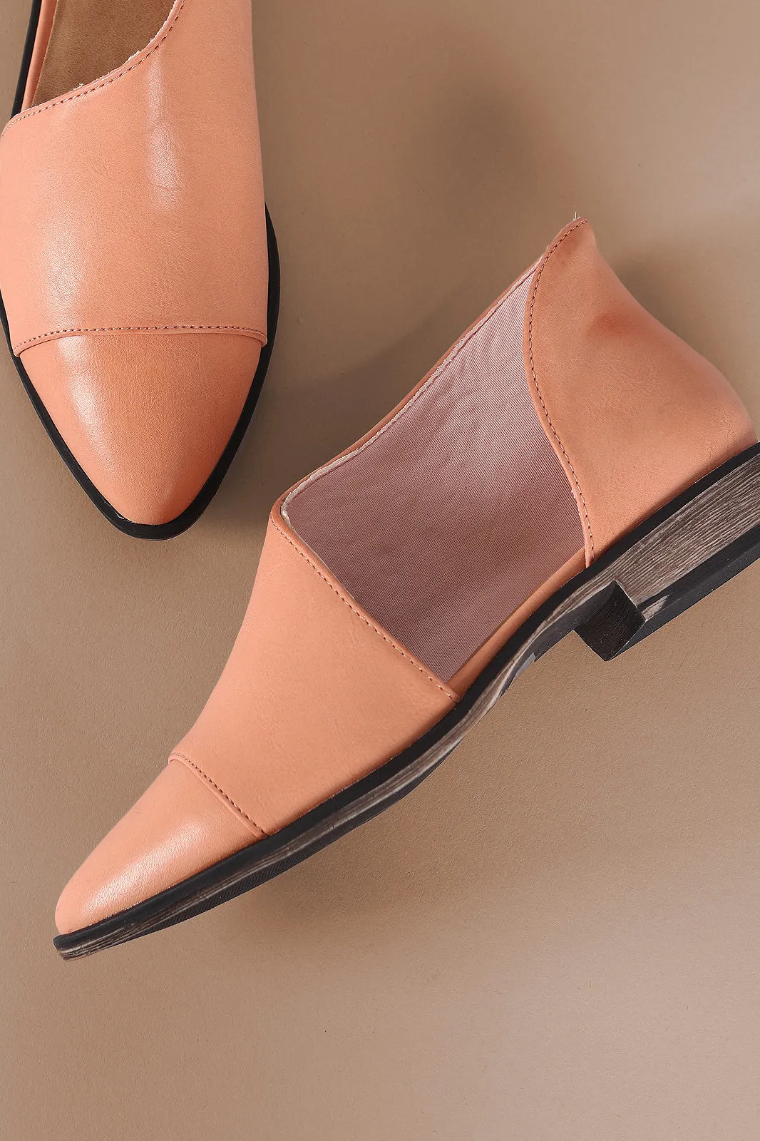 Bamboo Almond Toe Oxford Flat