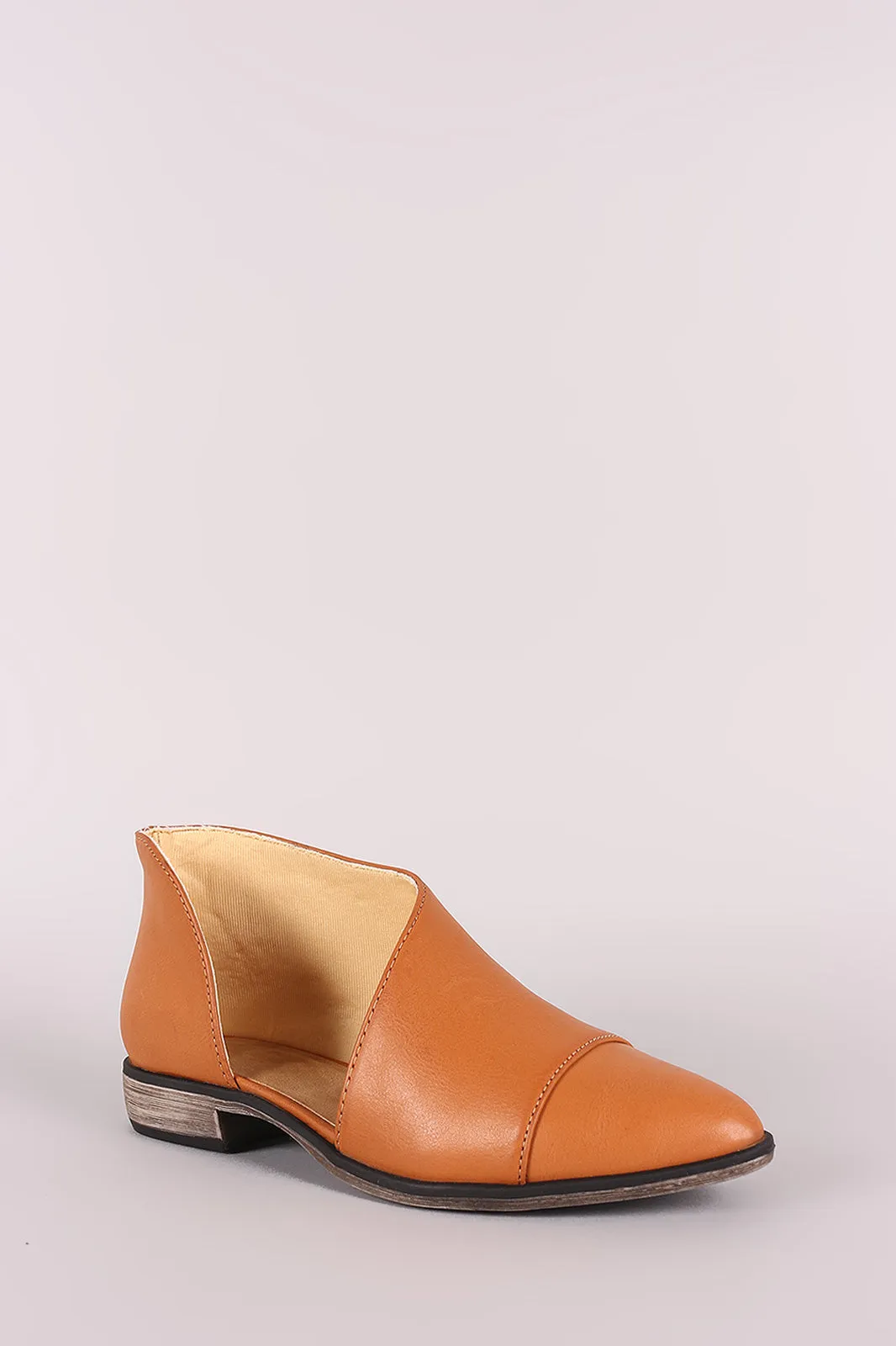 Bamboo Almond Toe Oxford Flat