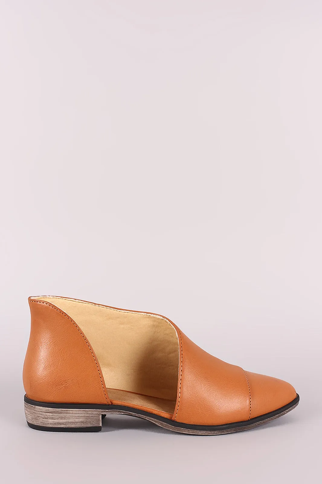 Bamboo Almond Toe Oxford Flat