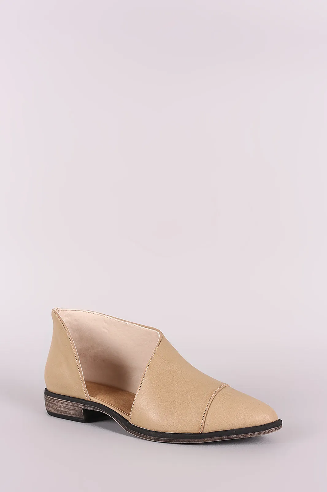 Bamboo Almond Toe Oxford Flat