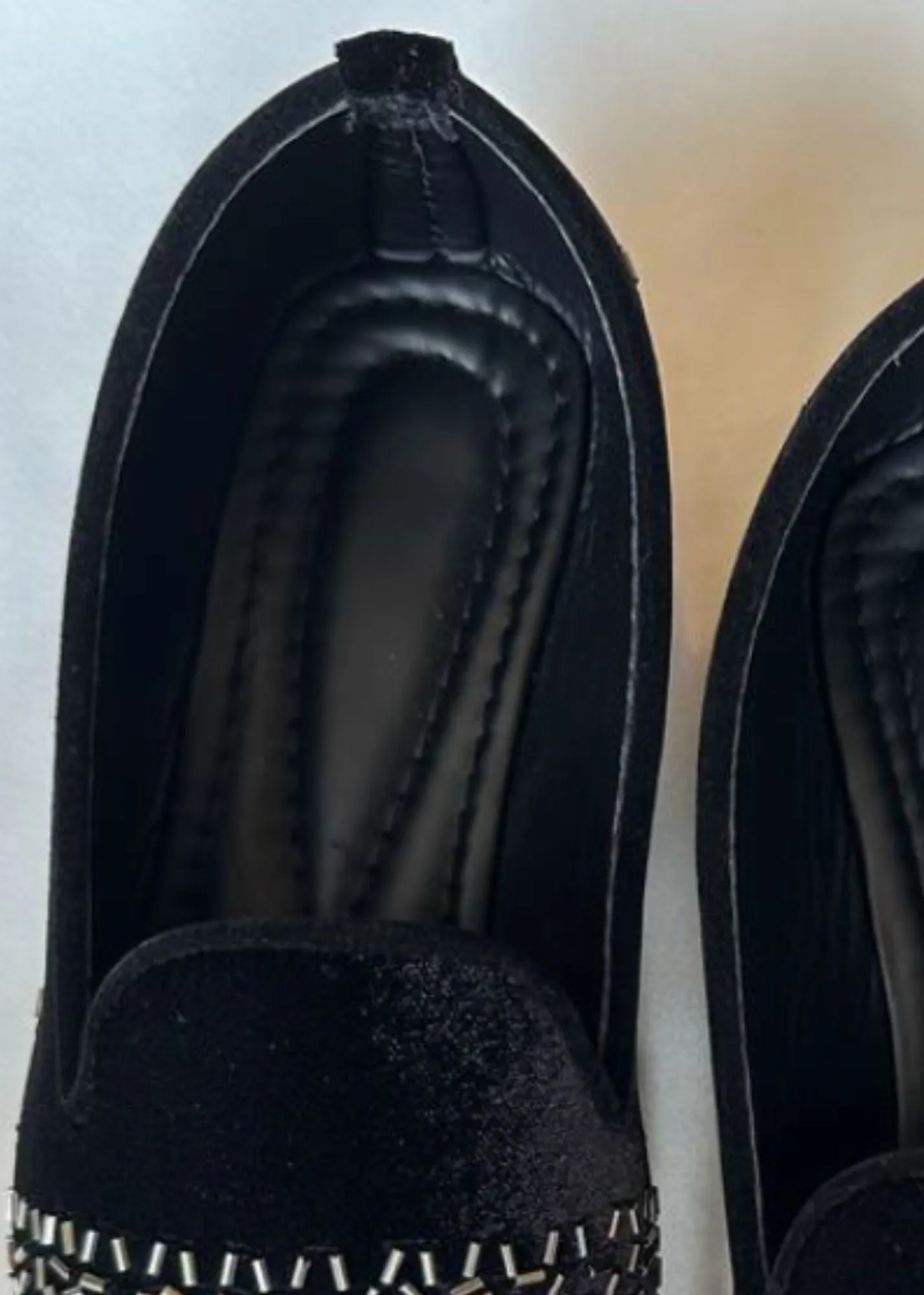 Black Cut Work Suede Loafers for Mens