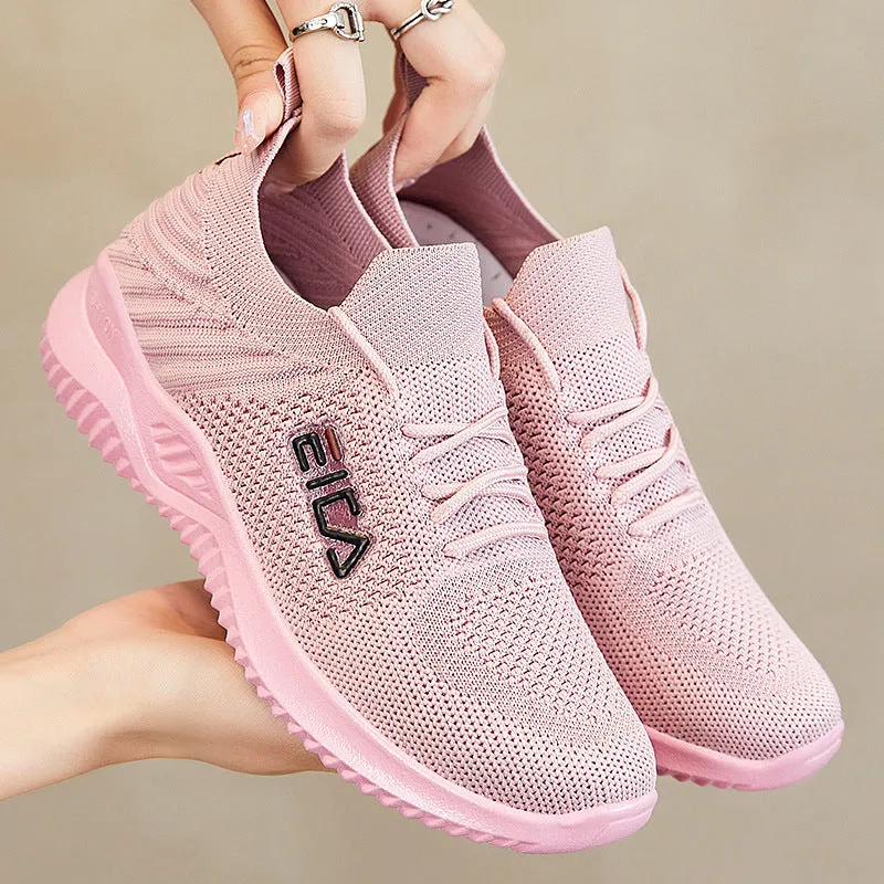 Breathable Sports Flyknit Running Shoes Sock Sneakers