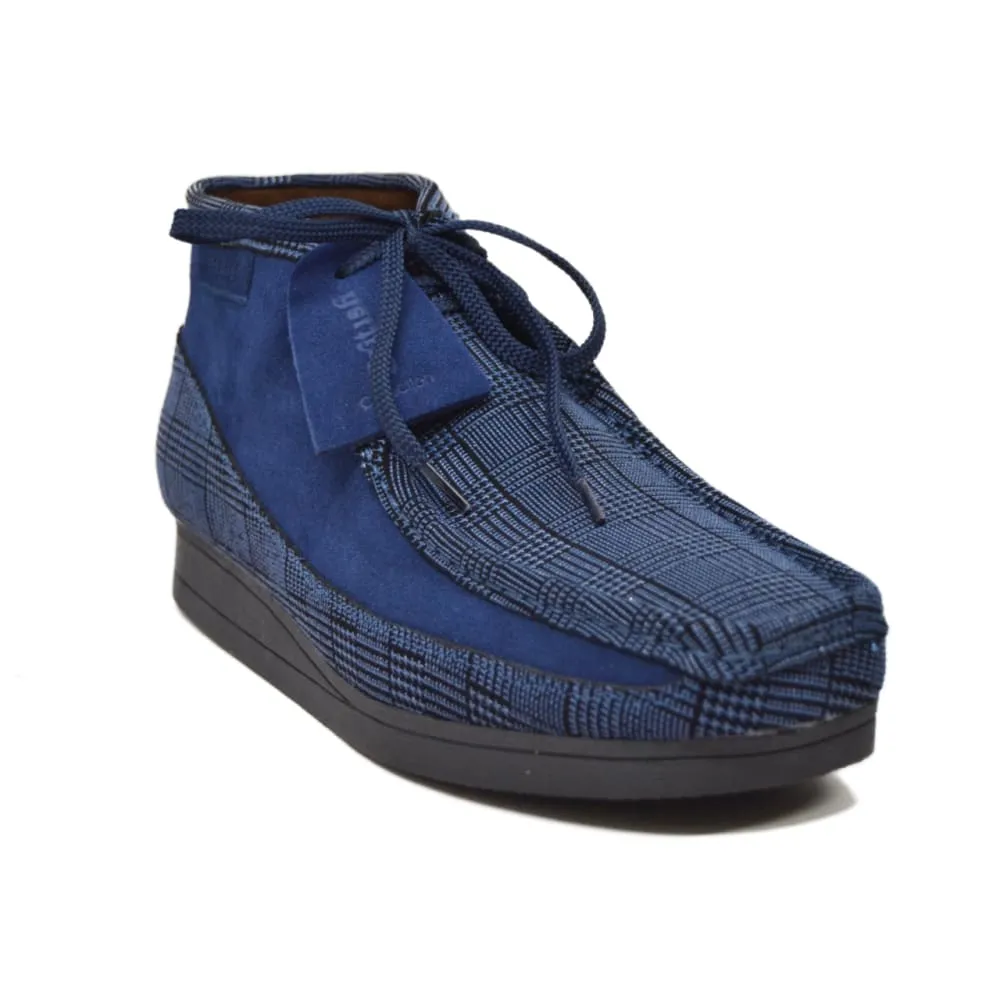 British Walkers New Castle Wallabee Boots Men's Multi Color Plaid Leather and Suede