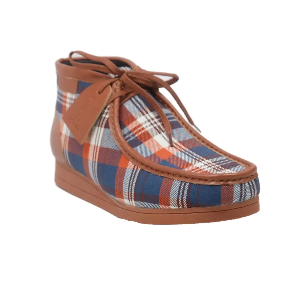 British Walkers New Castle Wallabee Boots Men's Multi Color Plaid Leather and Suede
