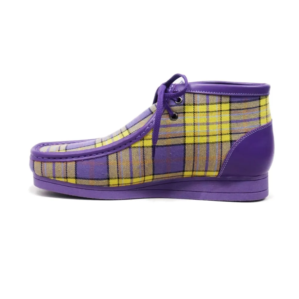 British Walkers New Castle Wallabee Boots Men's Multi Color Plaid Leather and Suede