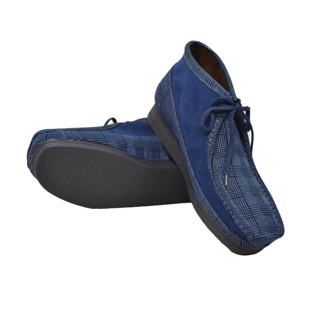 British Walkers New Castle Wallabee Boots Men's Multi Color Plaid Leather and Suede