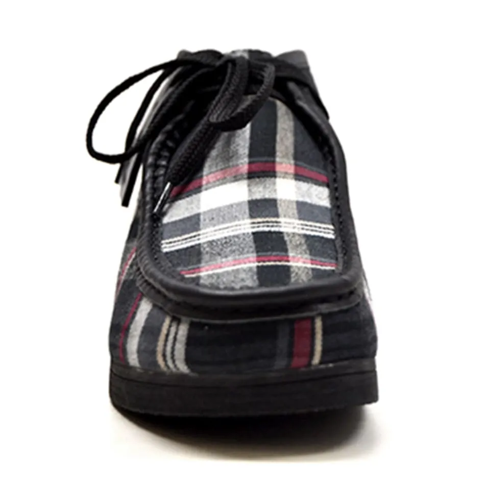 British Walkers New Castle Wallabee Boots Men's Multi Color Plaid Leather and Suede