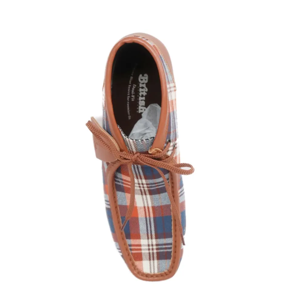 British Walkers New Castle Wallabee Boots Men's Multi Color Plaid Leather and Suede
