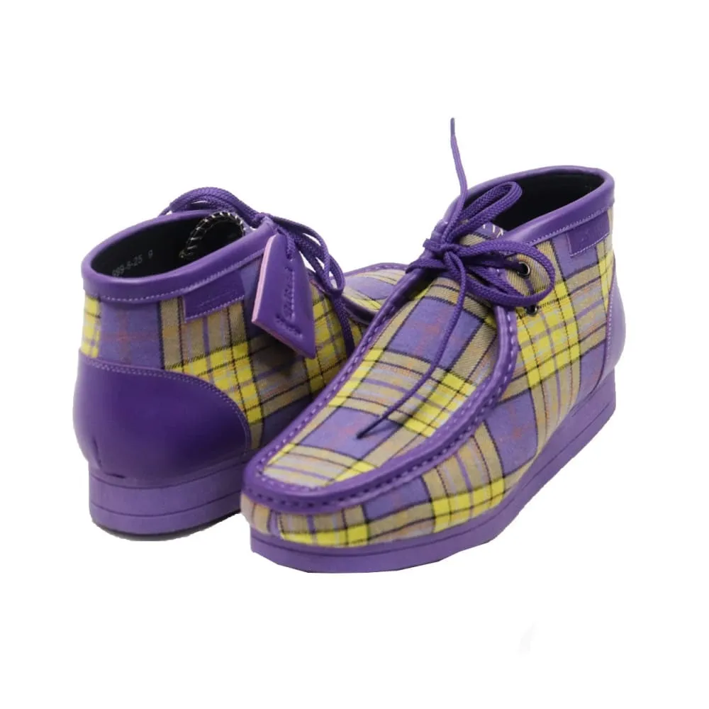 British Walkers New Castle Wallabee Boots Men's Multi Color Plaid Leather and Suede