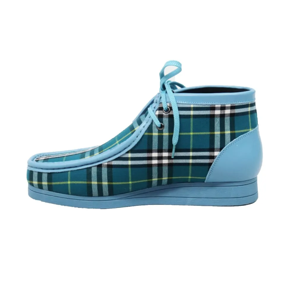 British Walkers New Castle Wallabee Boots Men's Multi Color Plaid Leather and Suede