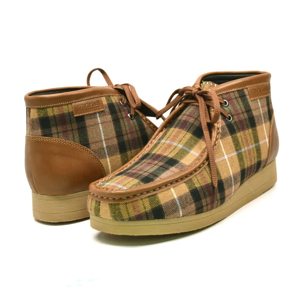 British Walkers New Castle Wallabee Boots Men's Multi Color Plaid Leather and Suede