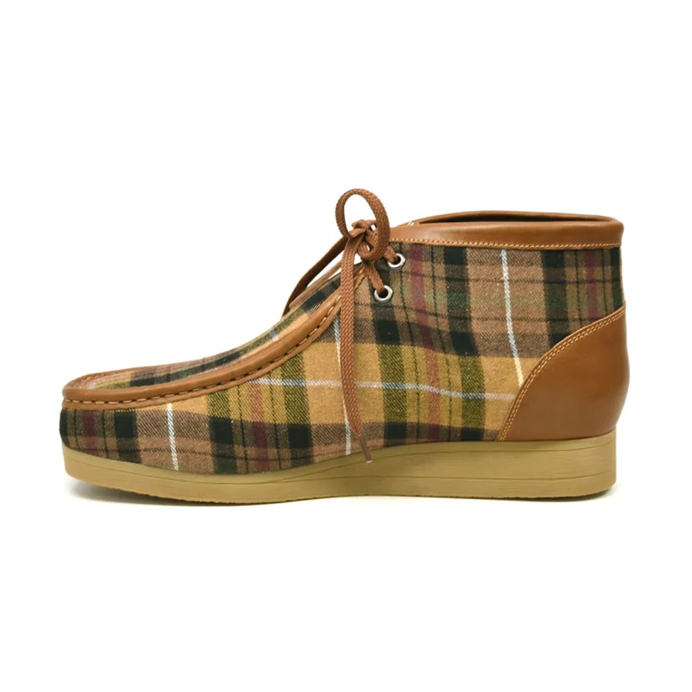 British Walkers New Castle Wallabee Boots Men's Multi Color Plaid Leather and Suede