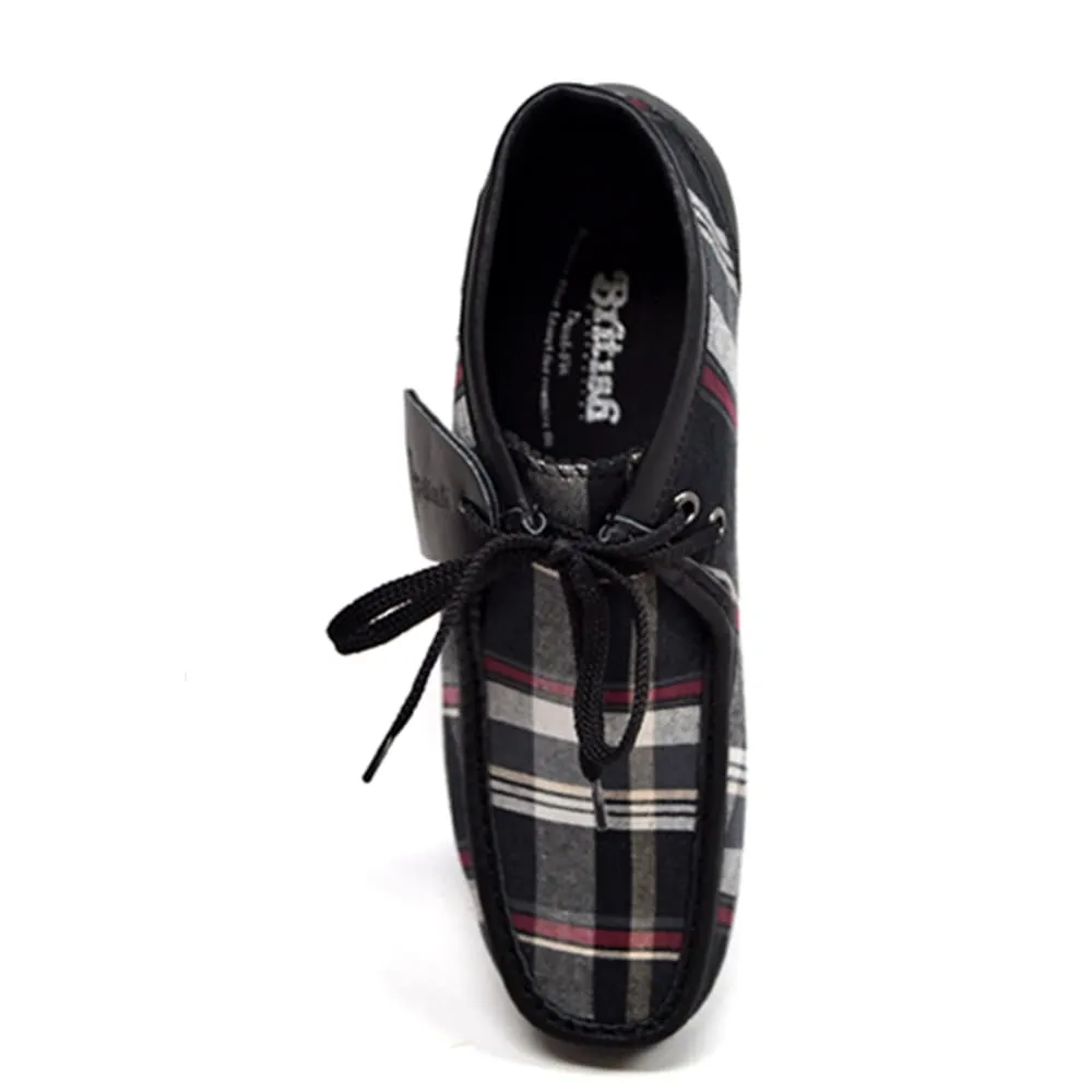 British Walkers New Castle Wallabee Boots Men's Multi Color Plaid Leather and Suede