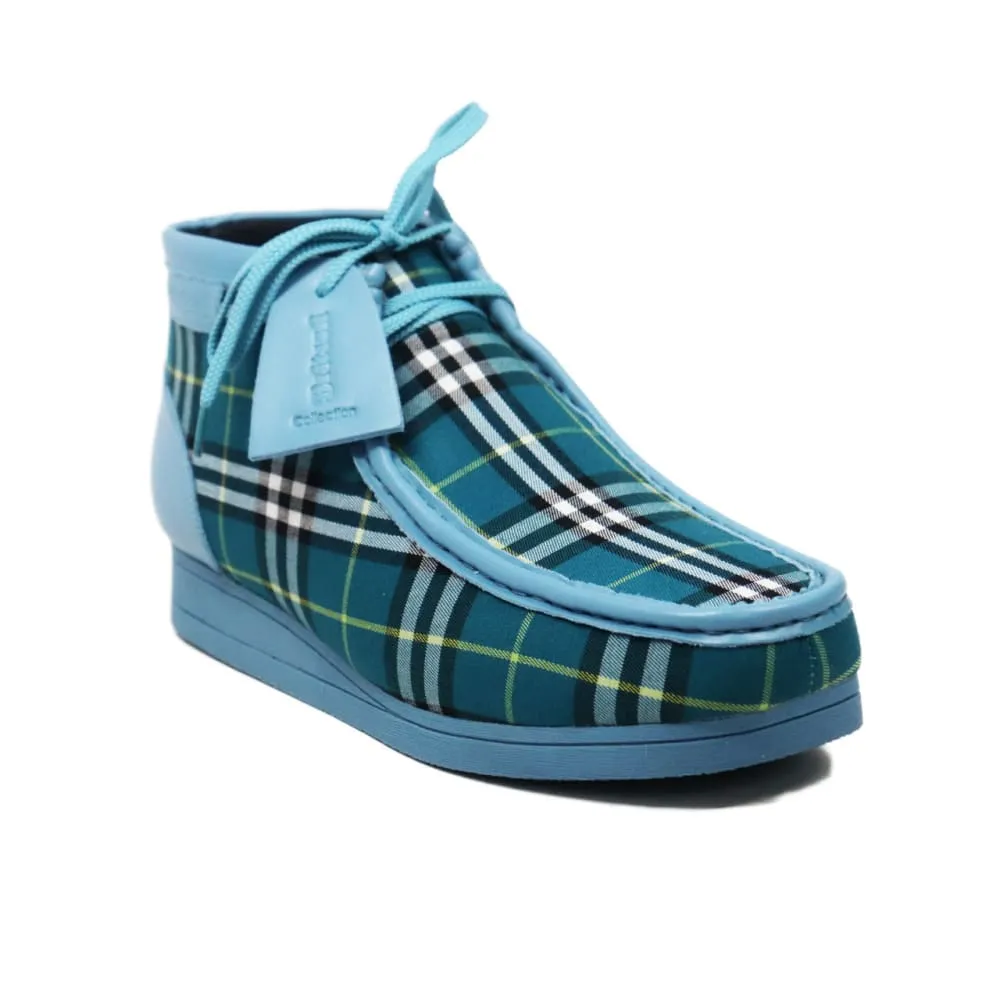 British Walkers New Castle Wallabee Boots Men's Multi Color Plaid Leather and Suede