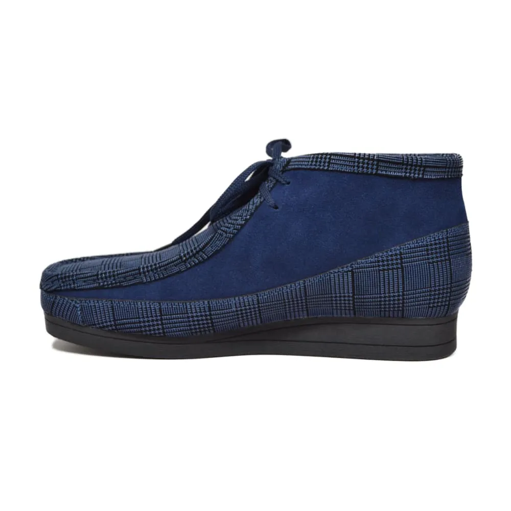 British Walkers New Castle Wallabee Boots Men's Multi Color Plaid Leather and Suede
