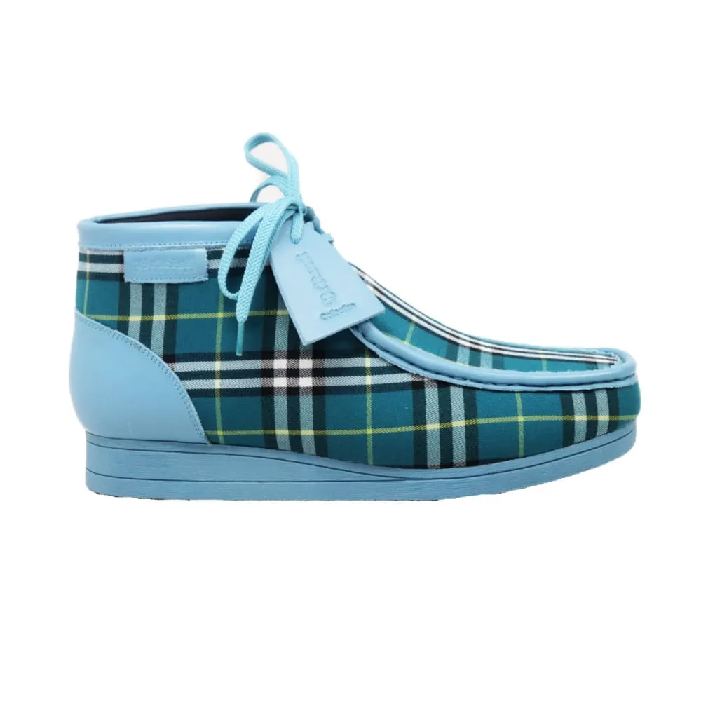 British Walkers New Castle Wallabee Boots Men's Multi Color Plaid Leather and Suede