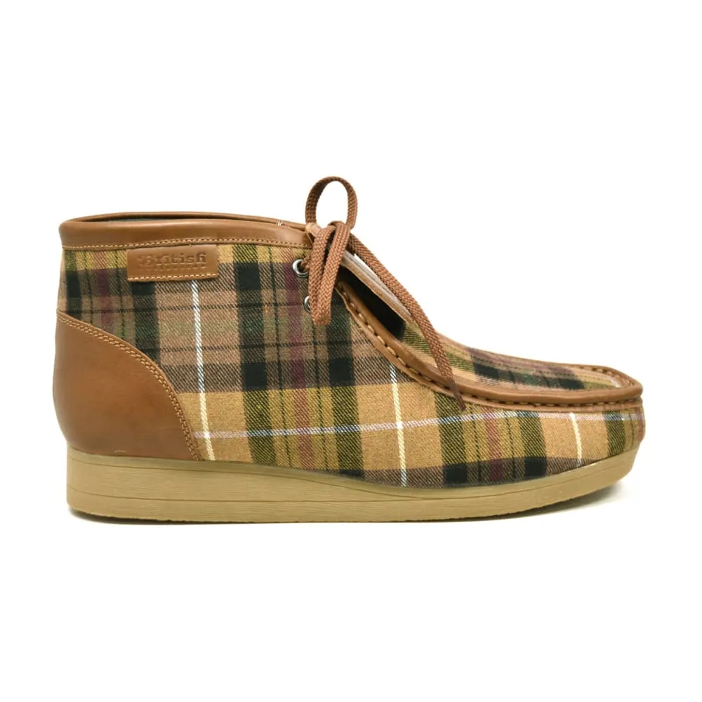 British Walkers New Castle Wallabee Boots Men's Multi Color Plaid Leather and Suede