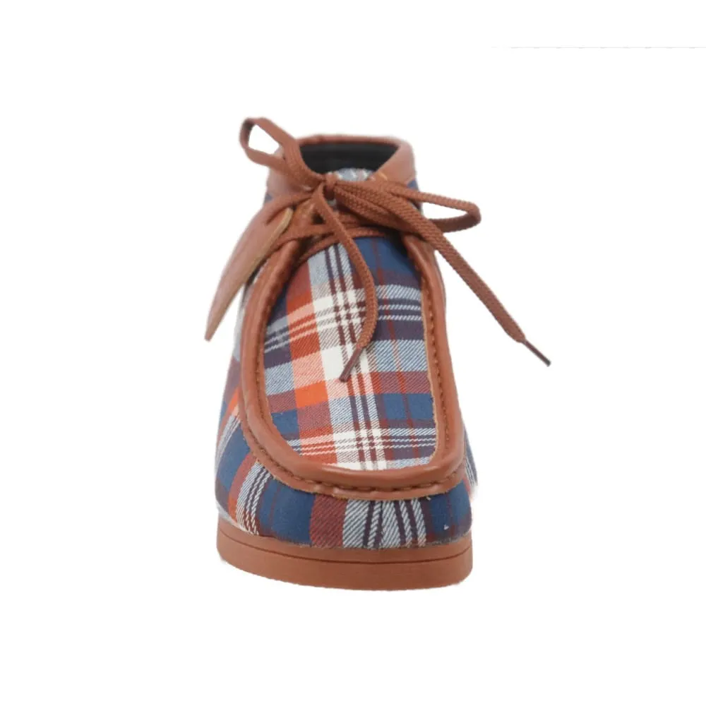 British Walkers New Castle Wallabee Boots Men's Multi Color Plaid Leather and Suede
