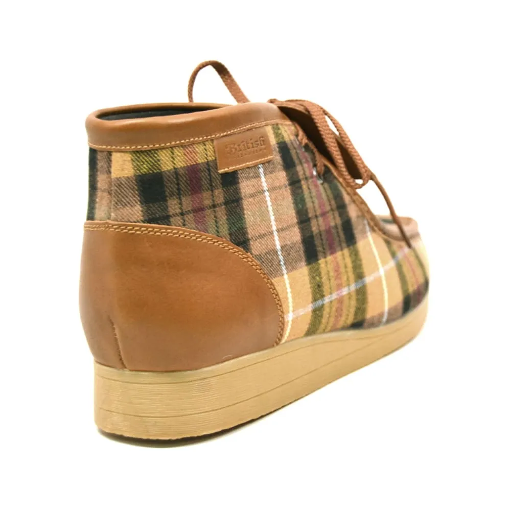 British Walkers New Castle Wallabee Boots Men's Multi Color Plaid Leather and Suede
