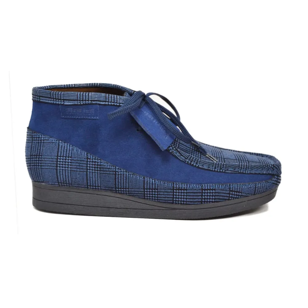 British Walkers New Castle Wallabee Boots Men's Multi Color Plaid Leather and Suede