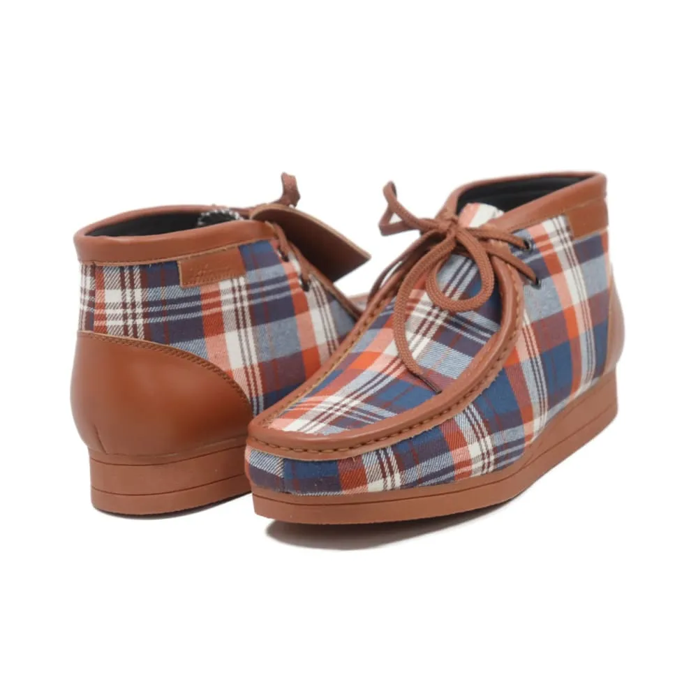 British Walkers New Castle Wallabee Boots Men's Multi Color Plaid Leather and Suede