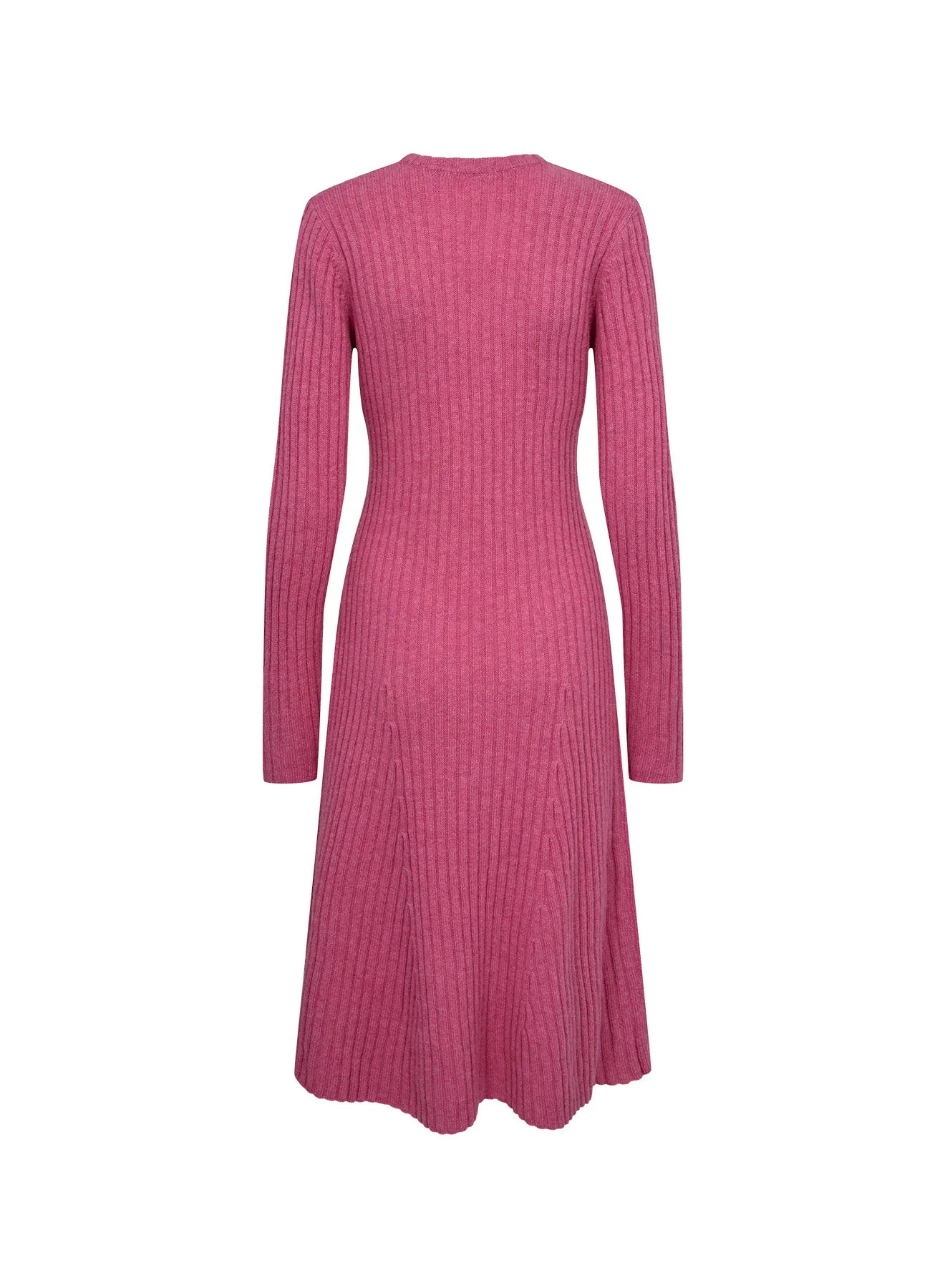 Carmen Rib Long Dress - Rasberry