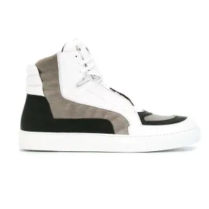 Cesare Paciotti Luxury Italian Men's Designer Shoes Granello Ice Gomm White Sneakers (CPM5006)