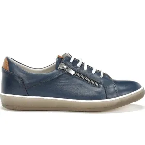 Dorking Women's Karen Lace & Zip Sneakers- Royal/ Camel