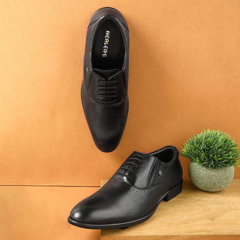 Healers Black Formal Lacing Oxford Shoes For Men U993-18 By Liberty