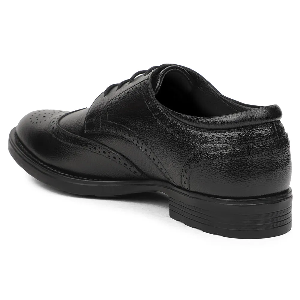 Healers Black Formal Lacing Oxford Shoes For Men UDL-12 By Liberty