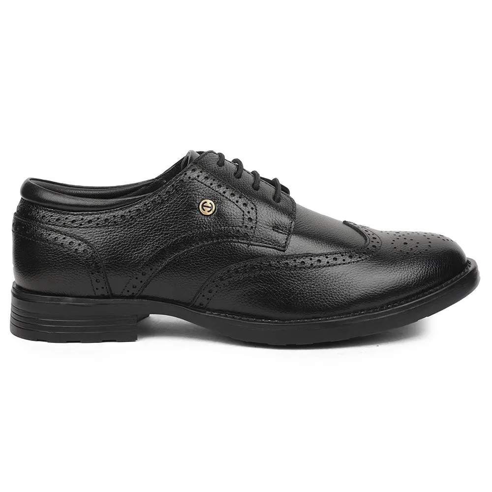 Healers Black Formal Lacing Oxford Shoes For Men UDL-12 By Liberty