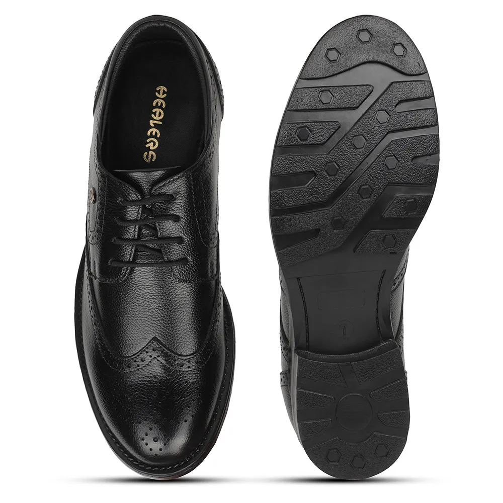 Healers Black Formal Lacing Oxford Shoes For Men UDL-12 By Liberty