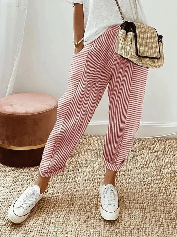 Isla | Coastal Breeze Linen Trousers