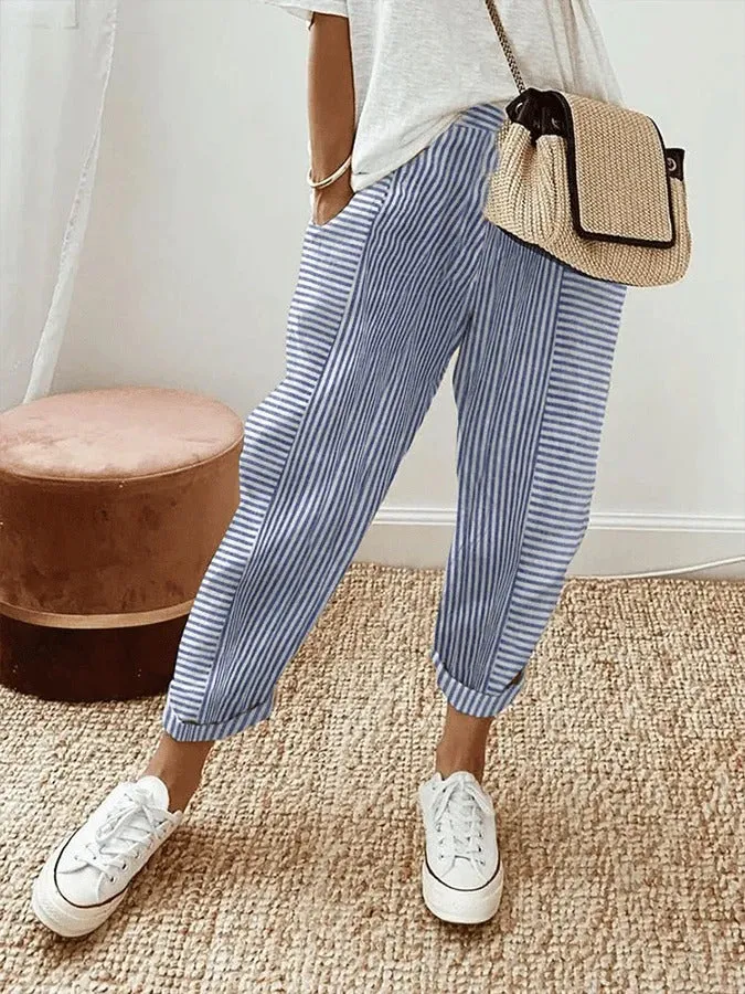 Isla | Coastal Breeze Linen Trousers