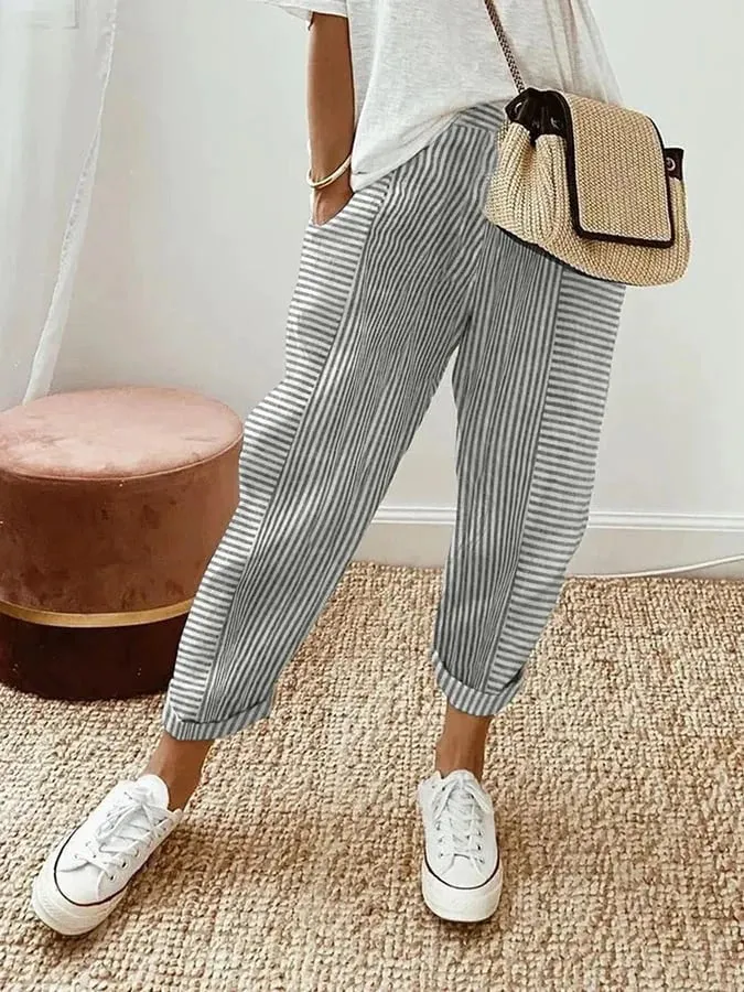 Isla | Coastal Breeze Linen Trousers