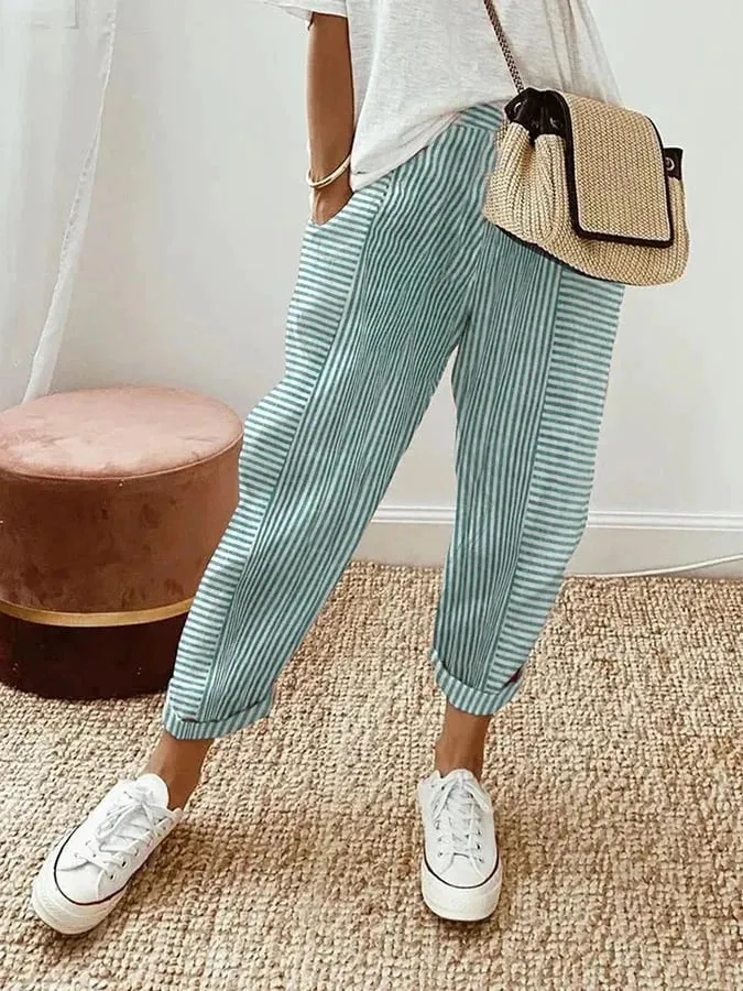 Isla | Coastal Breeze Linen Trousers