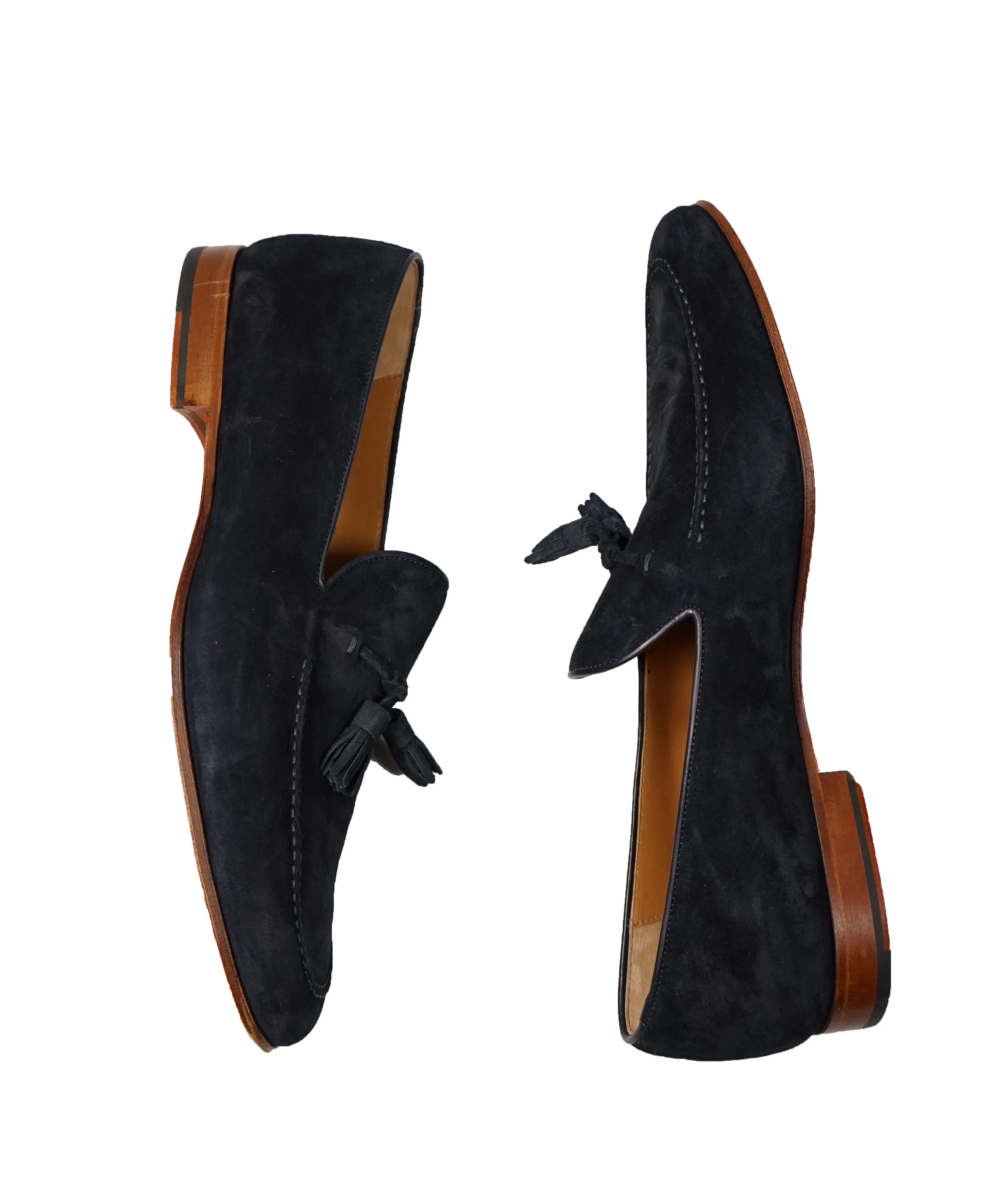 MAGNANNI For SAKS FIFTH AVENUE-Blue Contrast Sole Tassel Loafers - 13