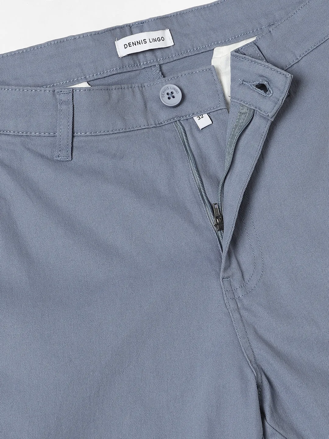 Men's Blue Slim Fit Cargos Trousers