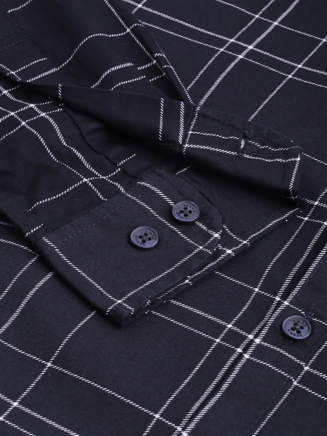 Men's Checkered Slimfit Shirt (Navy)