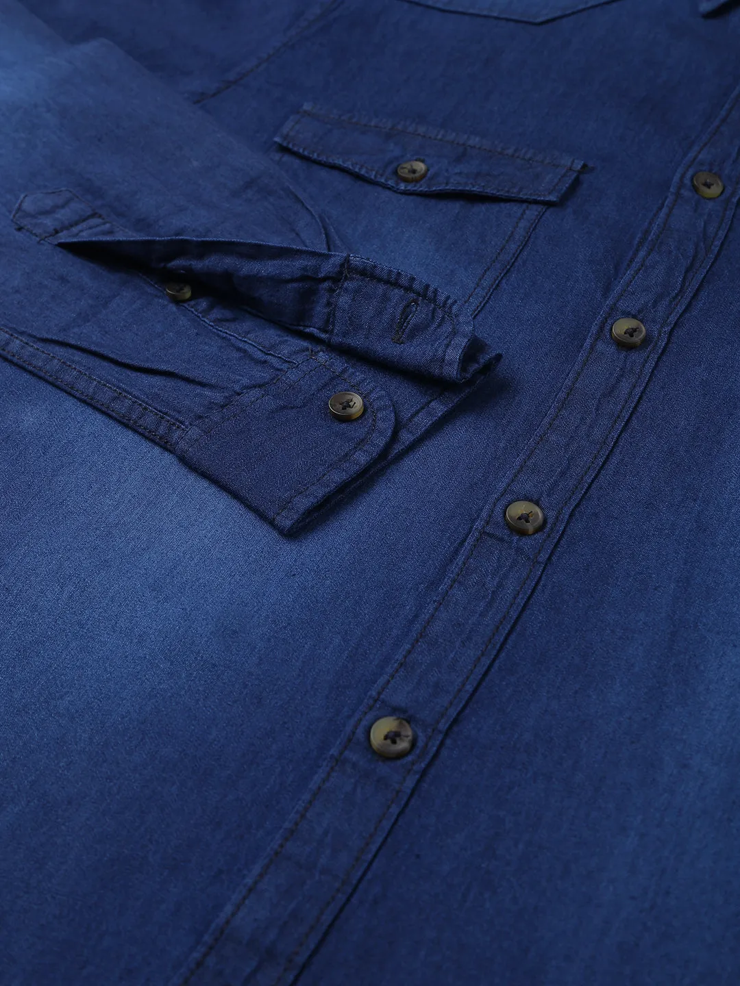 Men's  Classic Denim Shirt (Darkblue)