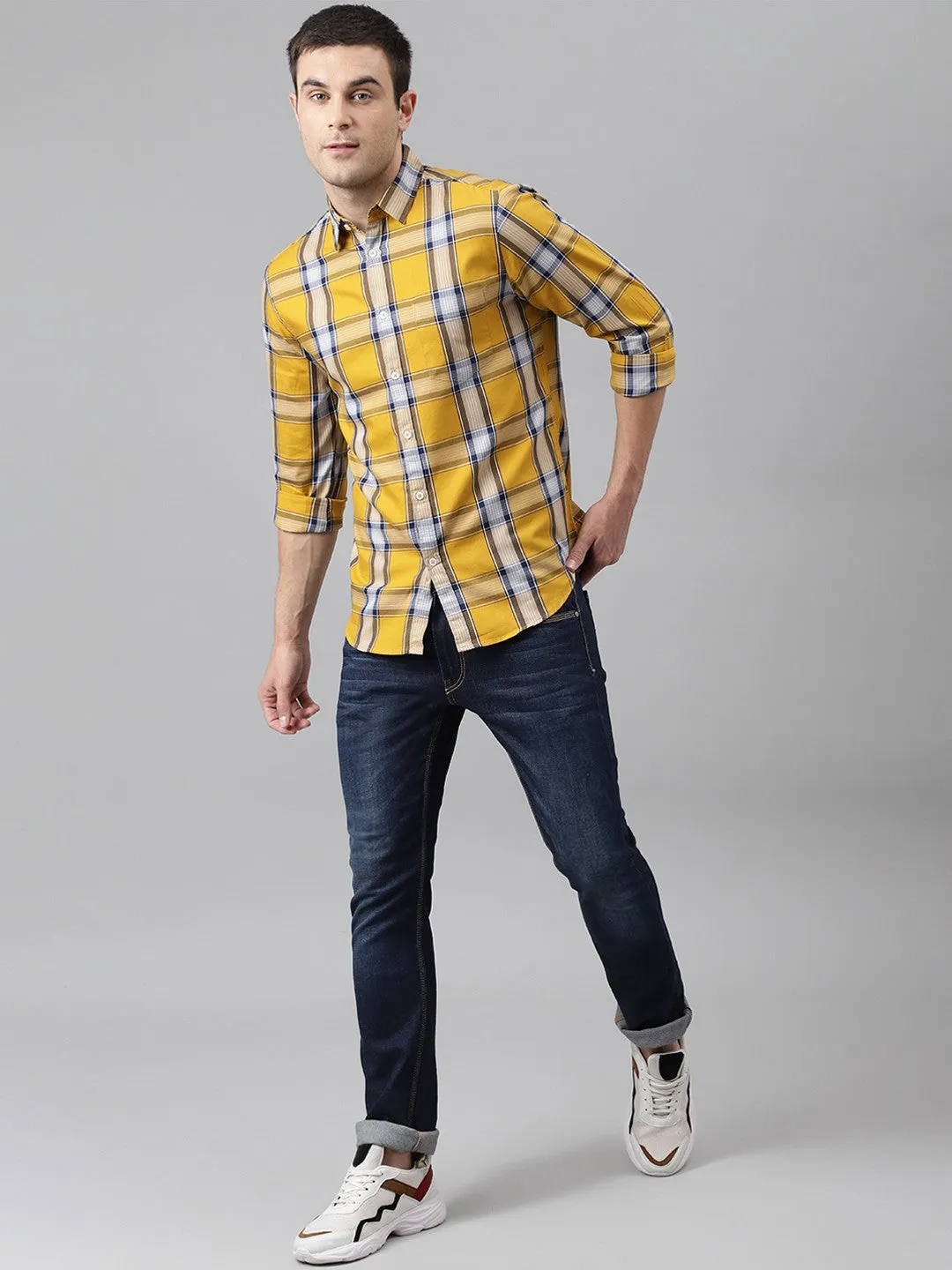 Men's Cuban Collar Regular Fit Print Black Casual Shirt