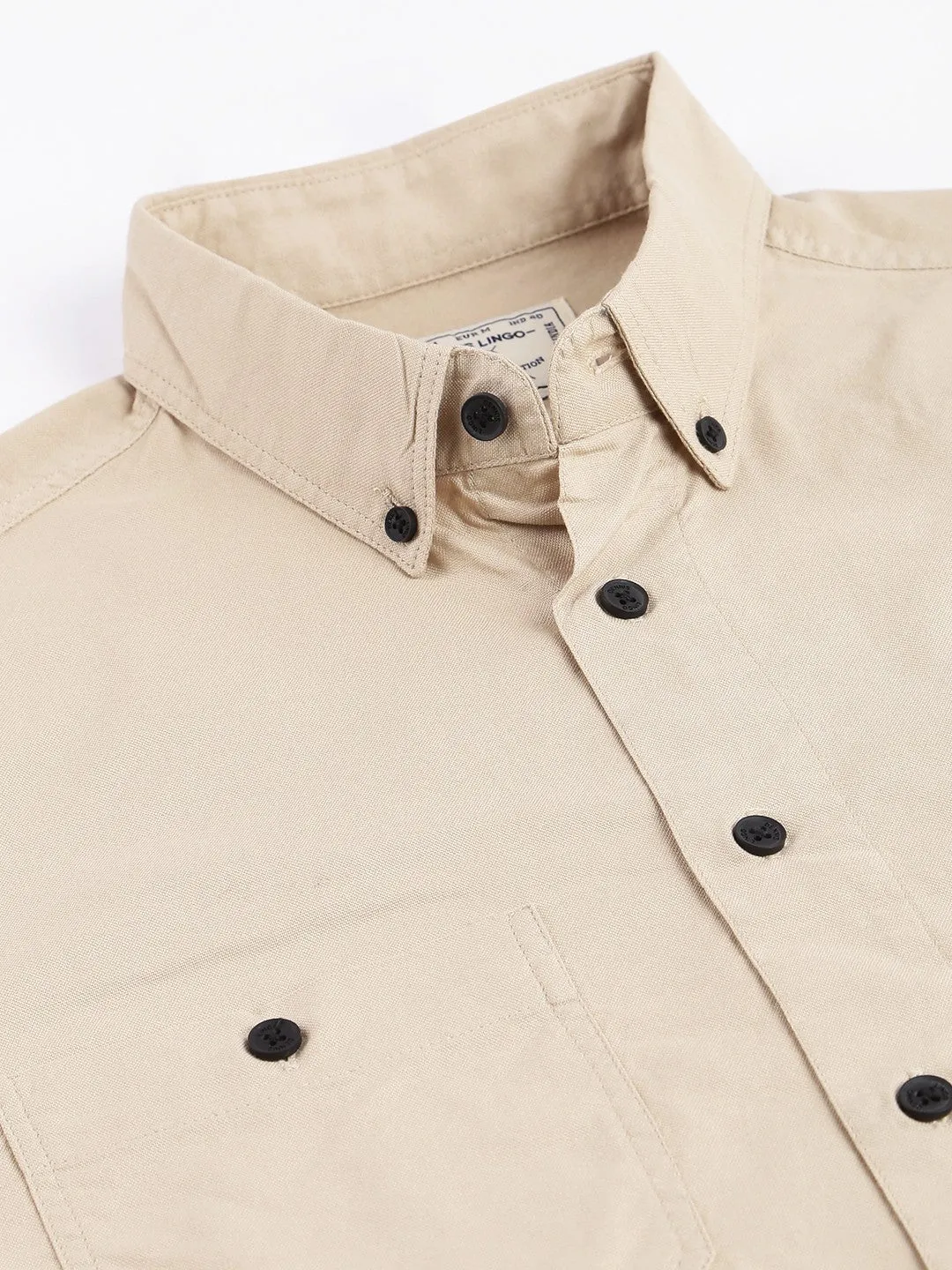 Men's Khaki Slim Fit Casual Shirt