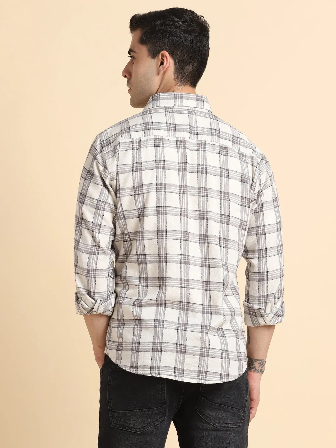 Men's Off White Casual Shirt