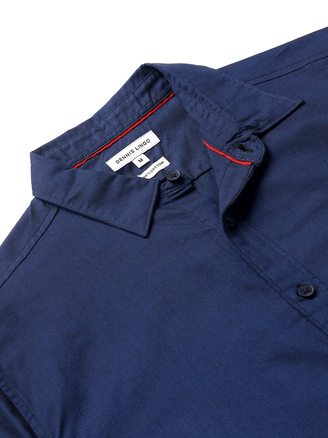 Men's Slim Fit Blue Solid Button Down Collar & Full Sleeves Casual Shirt