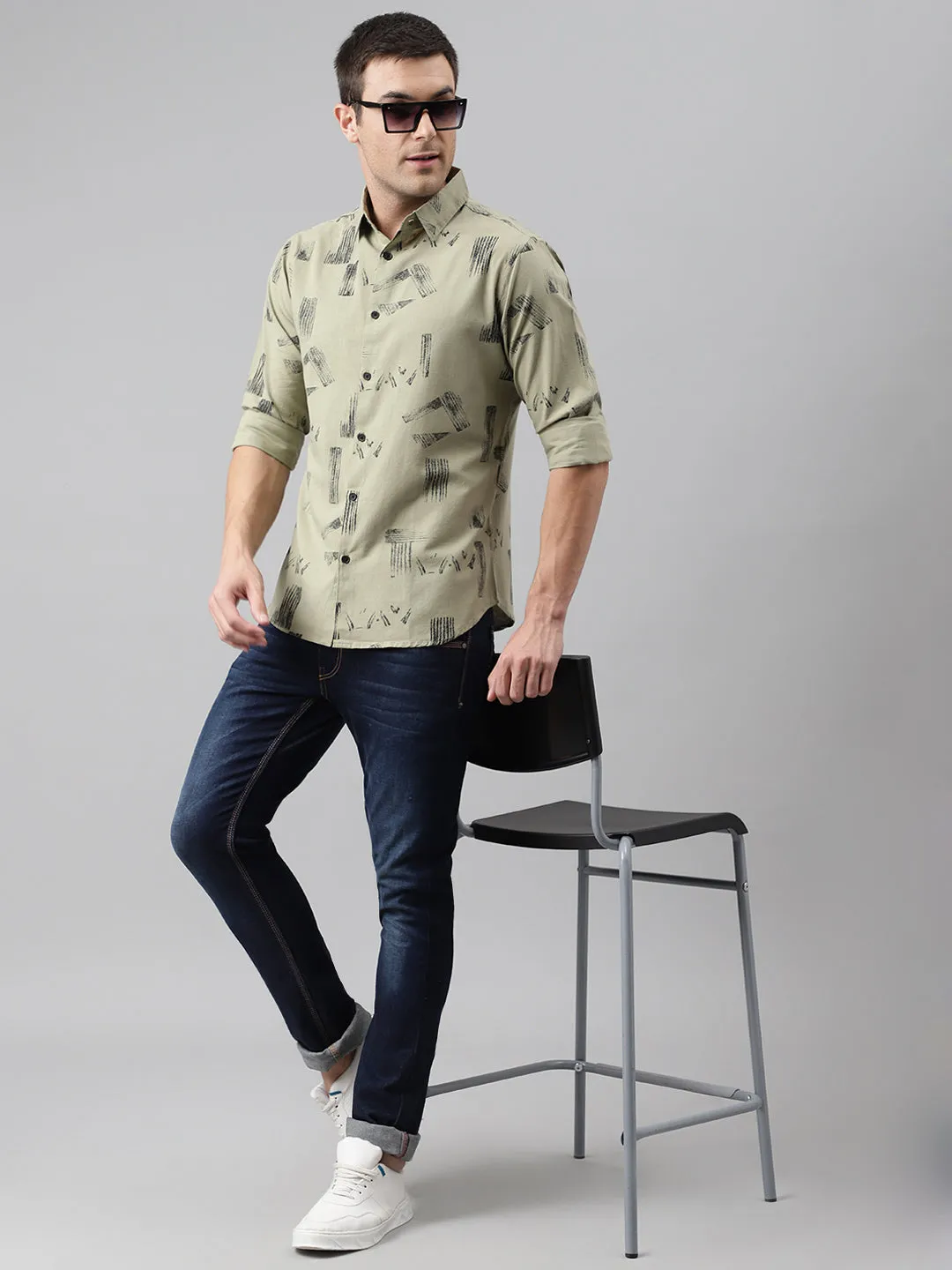 Men's Slim Fit Cotton Full Sleeves Sleeves Casual Shirt (C9005)