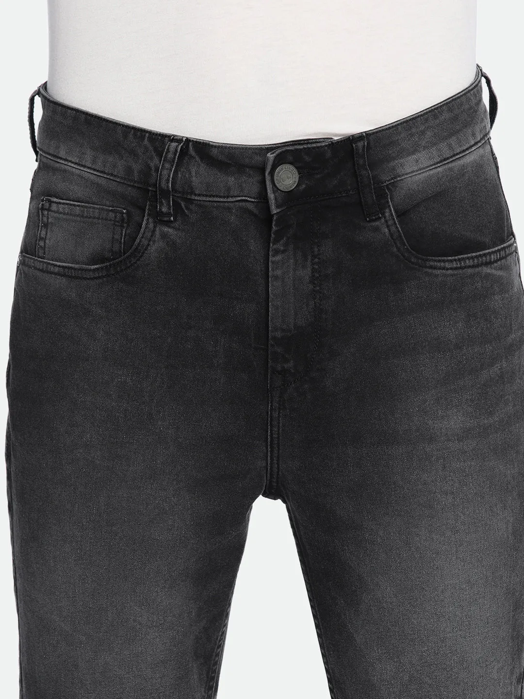 Men's Slim Tapered Solid Grey Jeans