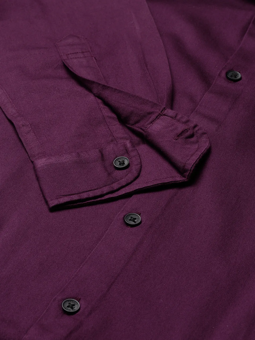 Men's Solid Purple Slim Fit Cotton Casual Shirt