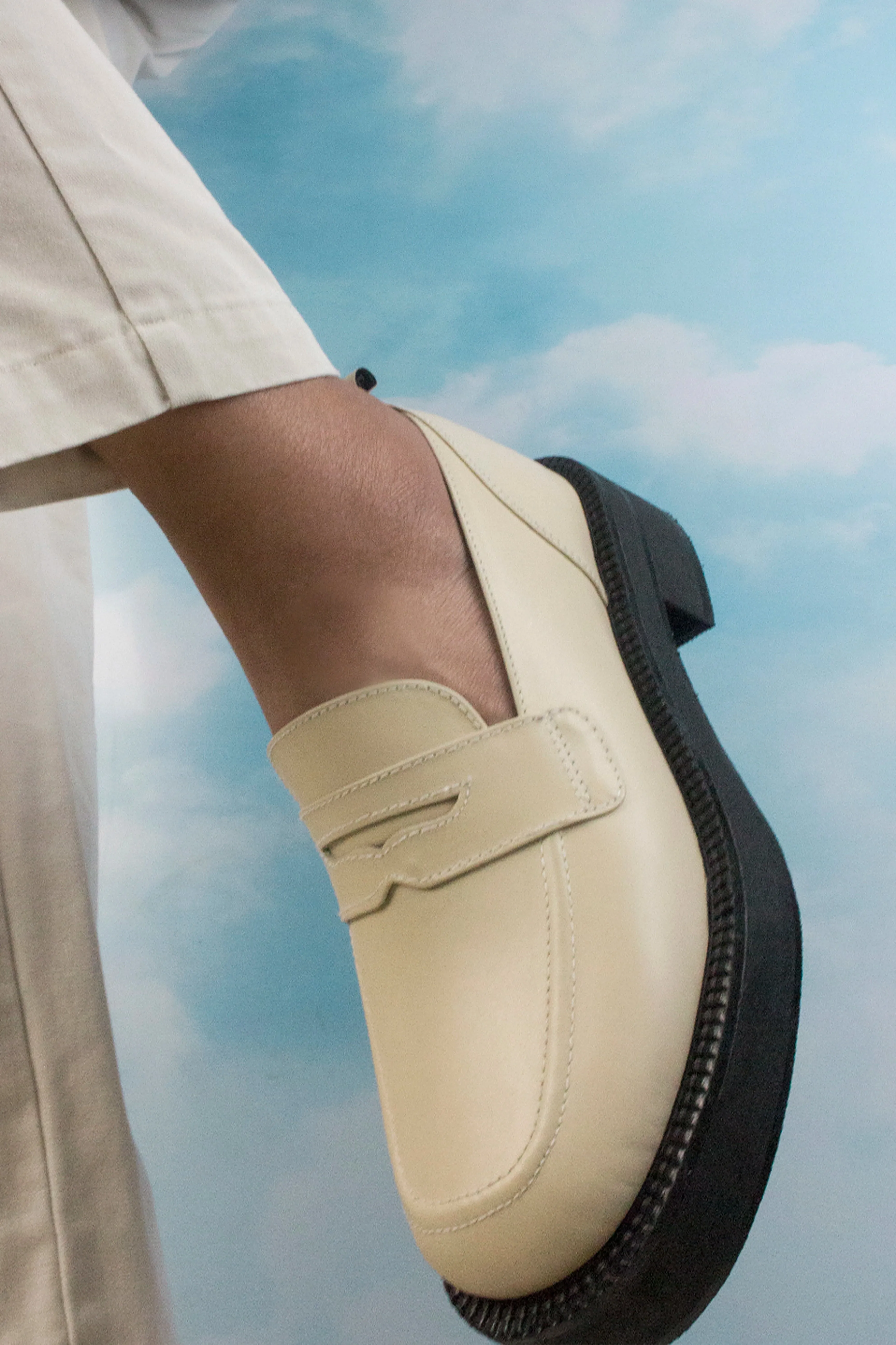 The Chunky Loafer in Cream